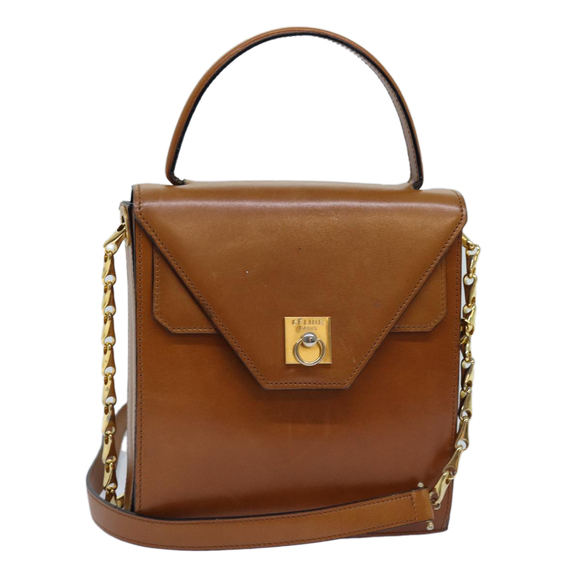 CELINE Hand Bag Leather 2way Brown Auth 77233 - Picture 1 of 16